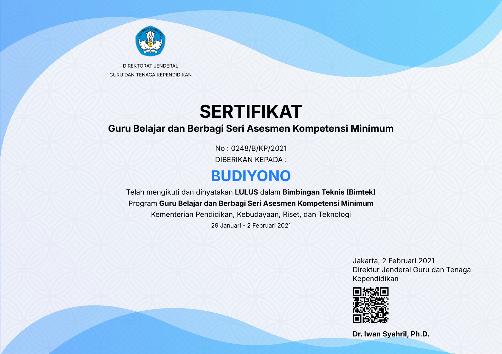 Bimtek Guru Seri Belajar dan Berbagi AKM